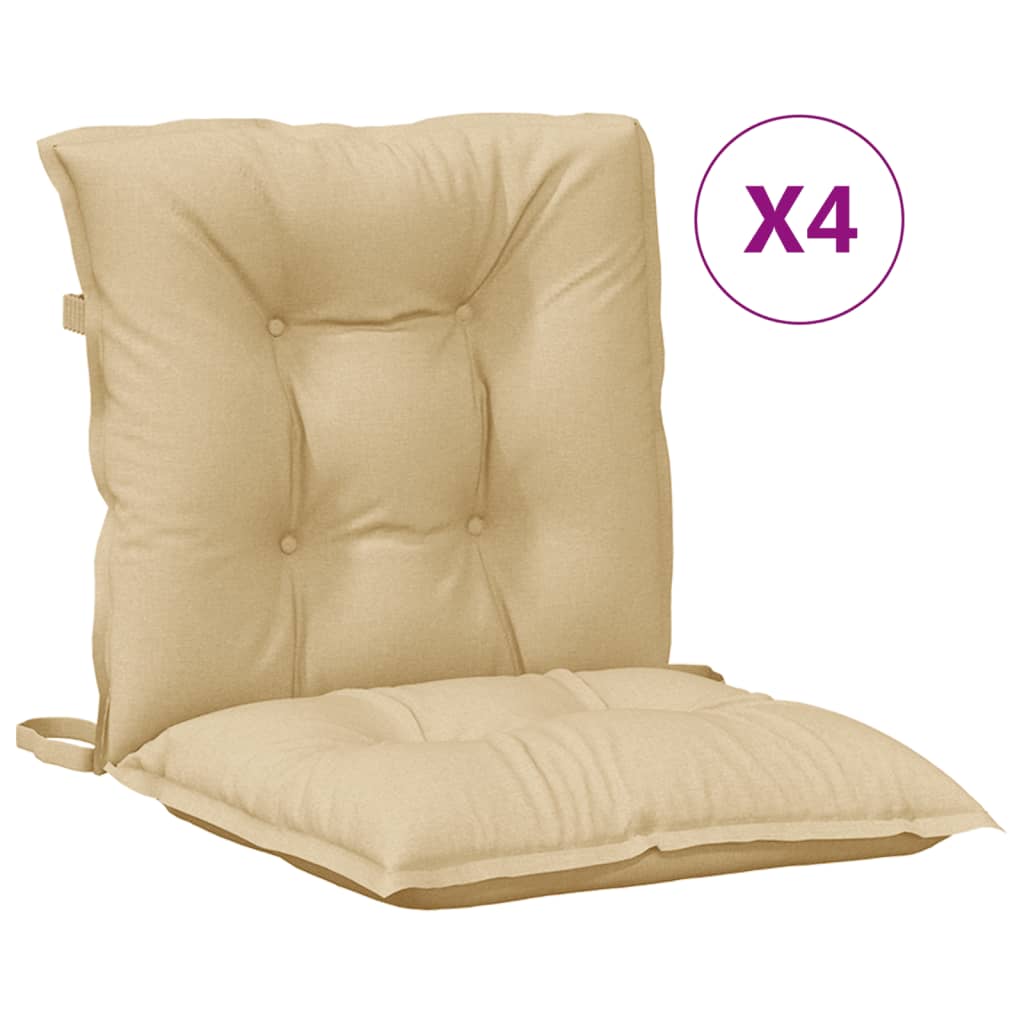 Vidaxl stoelkussens 4 st lage vloerkleed 100x50x7 cm stof gemêleerd beige