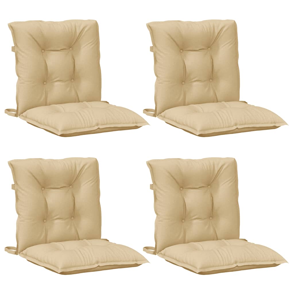 Vidaxl stoelkussens 4 st lage vloerkleed 100x50x7 cm stof gemêleerd beige
