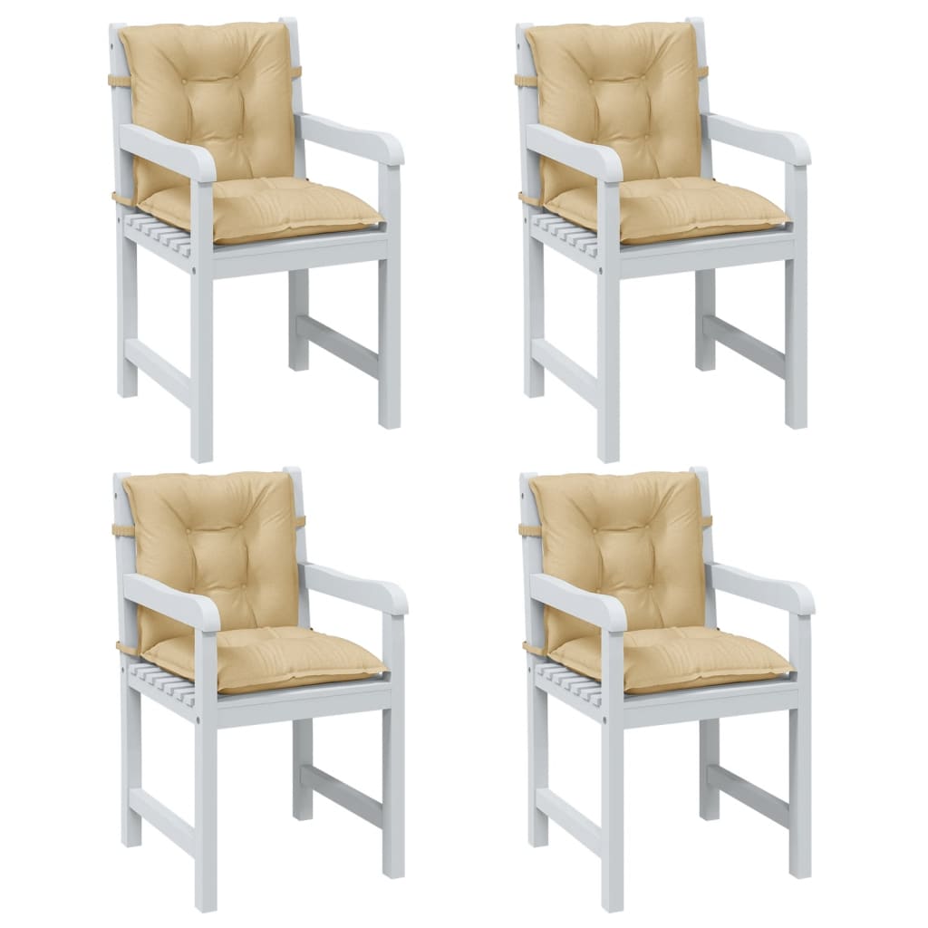 Vidaxl stoelkussens 4 st lage vloerkleed 100x50x7 cm stof gemêleerd beige