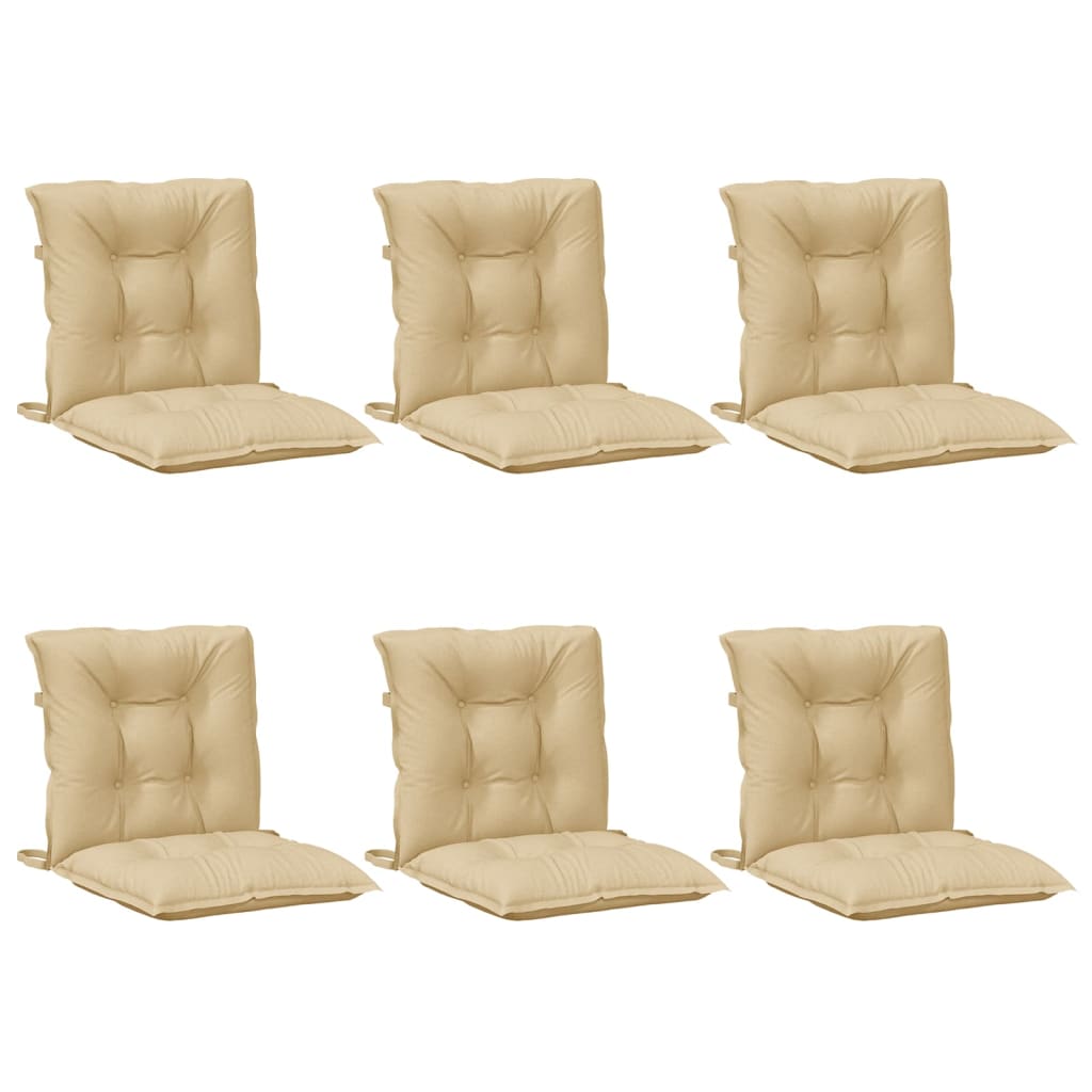 Vidaxl stoelkussens 6 st lage vloerkleed 100x50x7 cm stof gemêleerd beige