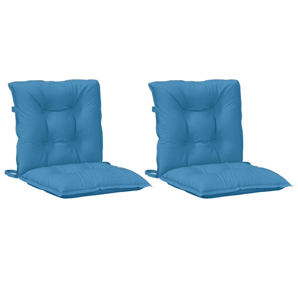 Vidaxl stoelkussens 2 st lage vloerkleed 100x50x7 cm stof gemêleerd blauw