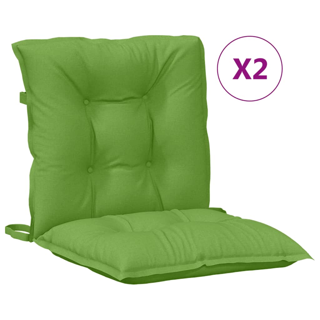VidaXL Stoelkussens 2 st lage vloerkleed 100x50x7 cm stof gemêleerd groen