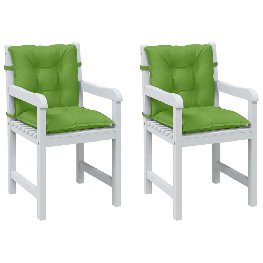 VidaXL Stoelkussens 2 st lage vloerkleed 100x50x7 cm stof gemêleerd groen