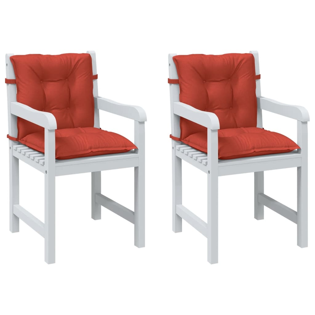 Vidaxl stoelkussens 2 st lage vloerkleed 100x50x7 cm stof gemêleerd rood