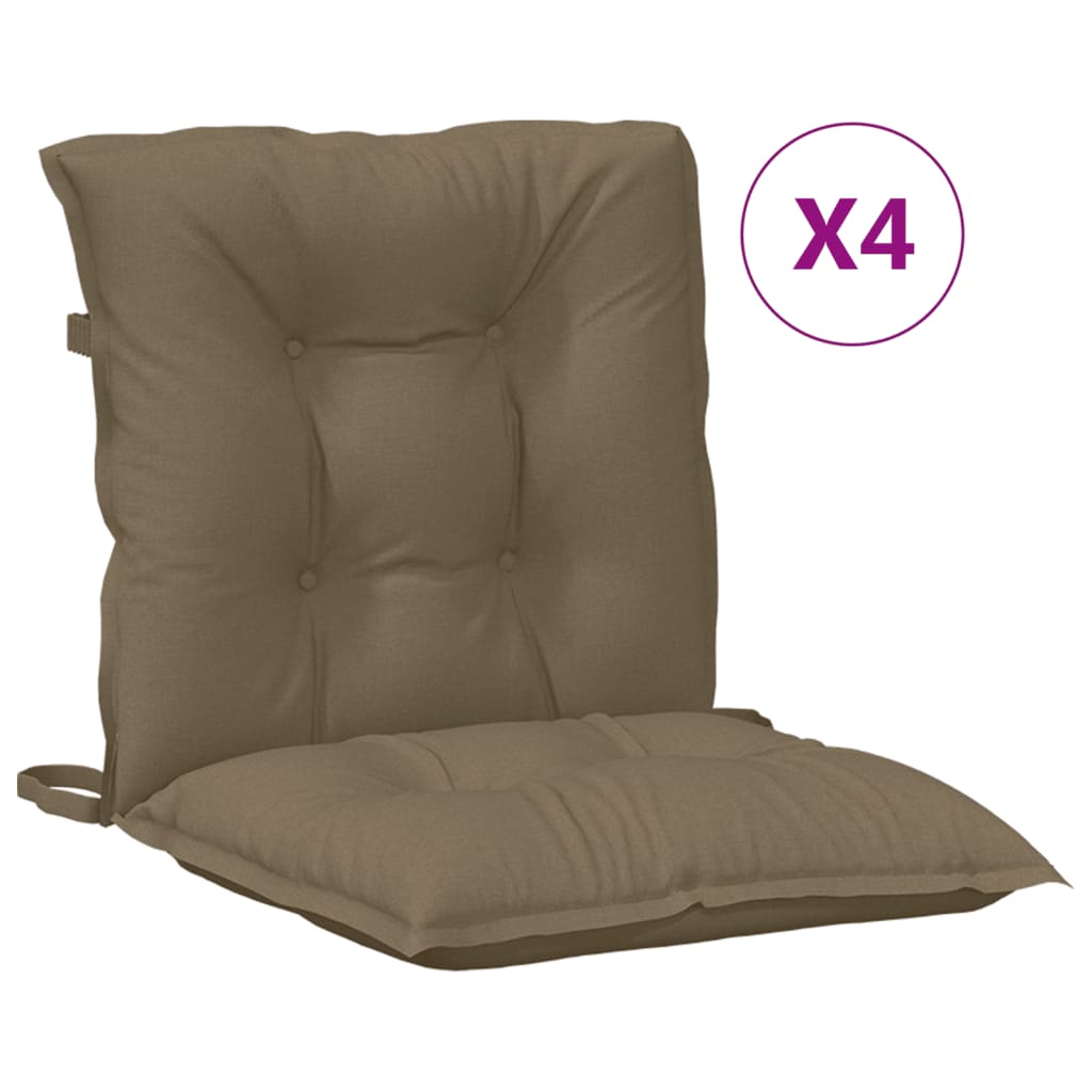 Vidaxl stoelkussens 4 st lage vloerkleed 100x50x7 cm stof gemêleerd taupe