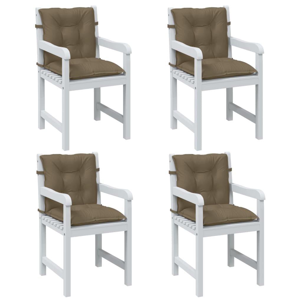 Vidaxl stoelkussens 4 st lage vloerkleed 100x50x7 cm stof gemêleerd taupe