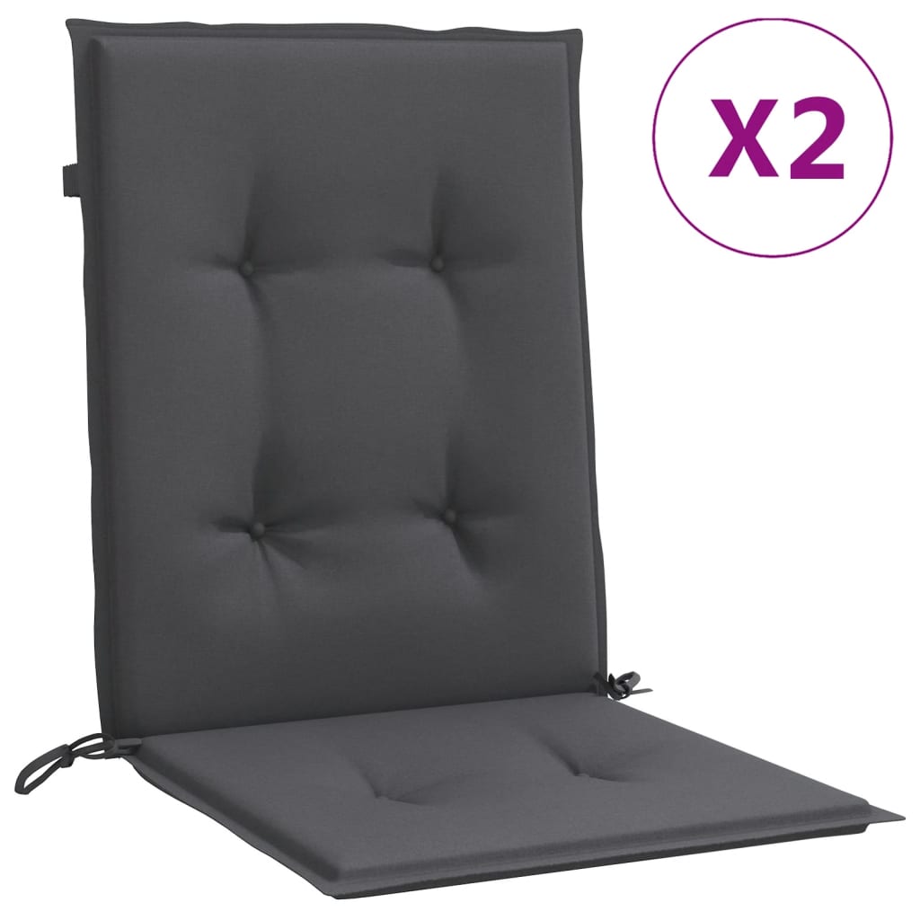 Vidaxl stoelkussens 2 st lage vloerkleed 100x50x4 cm stof gemêleerd antraciet