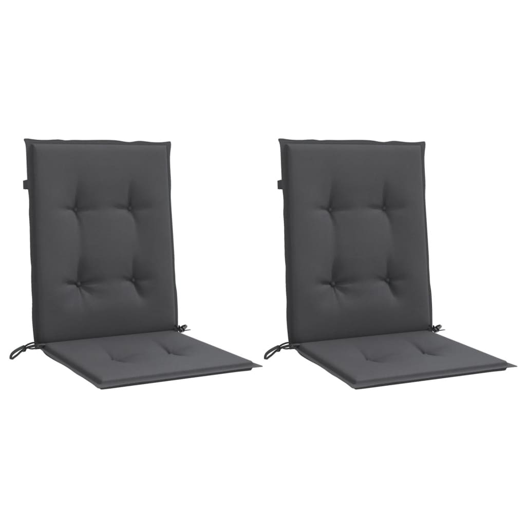 Vidaxl stoelkussens 2 st lage vloerkleed 100x50x4 cm stof gemêleerd antraciet