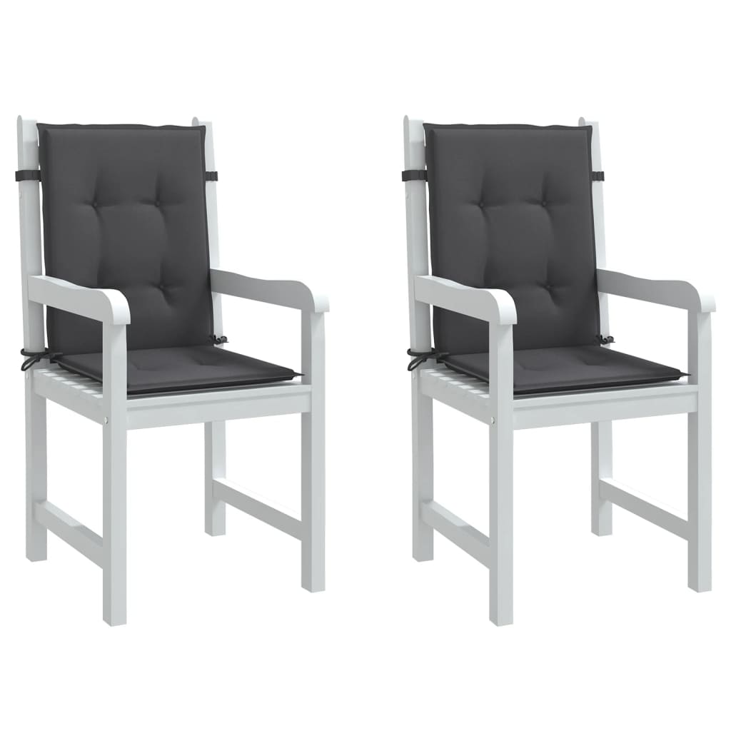 Vidaxl stoelkussens 2 st lage vloerkleed 100x50x4 cm stof gemêleerd antraciet