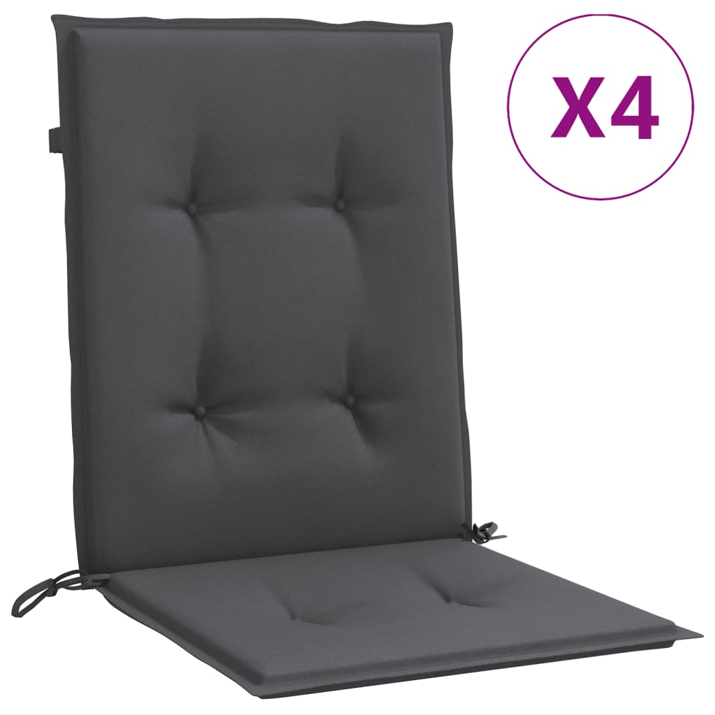 Vidaxl stoelkussens 4 st lage vloerkleed 100x50x4 cm stof gemêleerd antraciet