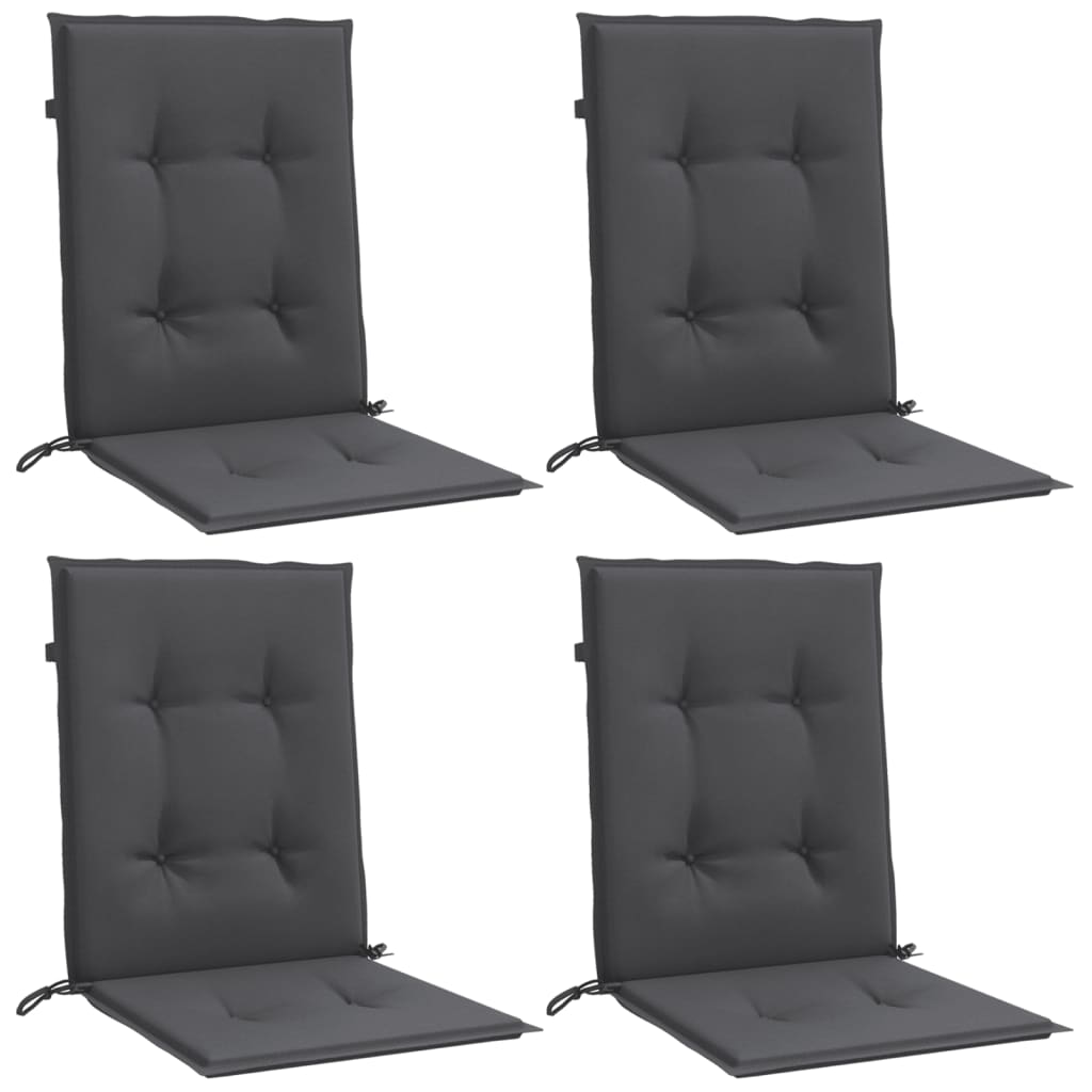 Vidaxl stoelkussens 4 st lage vloerkleed 100x50x4 cm stof gemêleerd antraciet