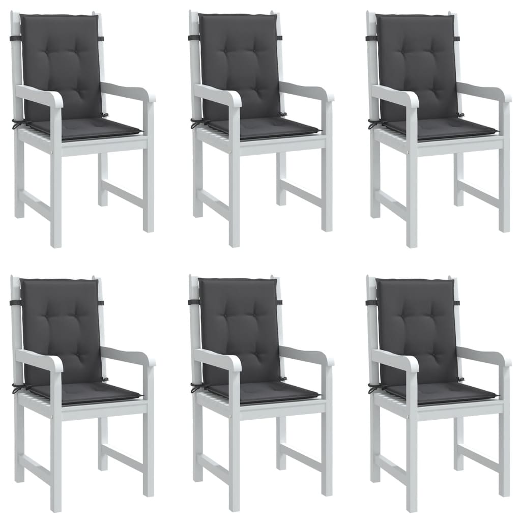Vidaxl stoelkussens 6 st lage vloerkleed 100x50x4 cm stof gemêleerd antraciet