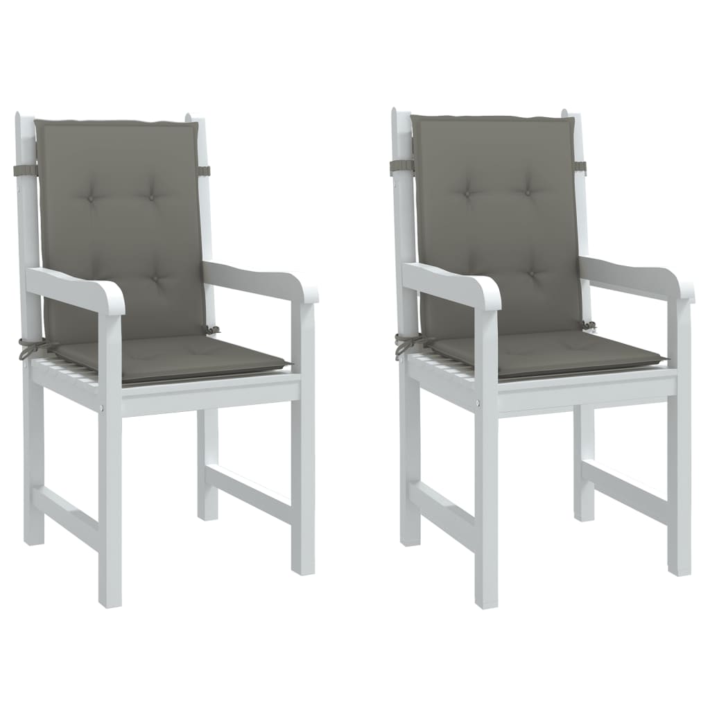 Vidaxl stoelkussens 2 st lage vloerkleed 100x50x4 cm stof donkergrijs