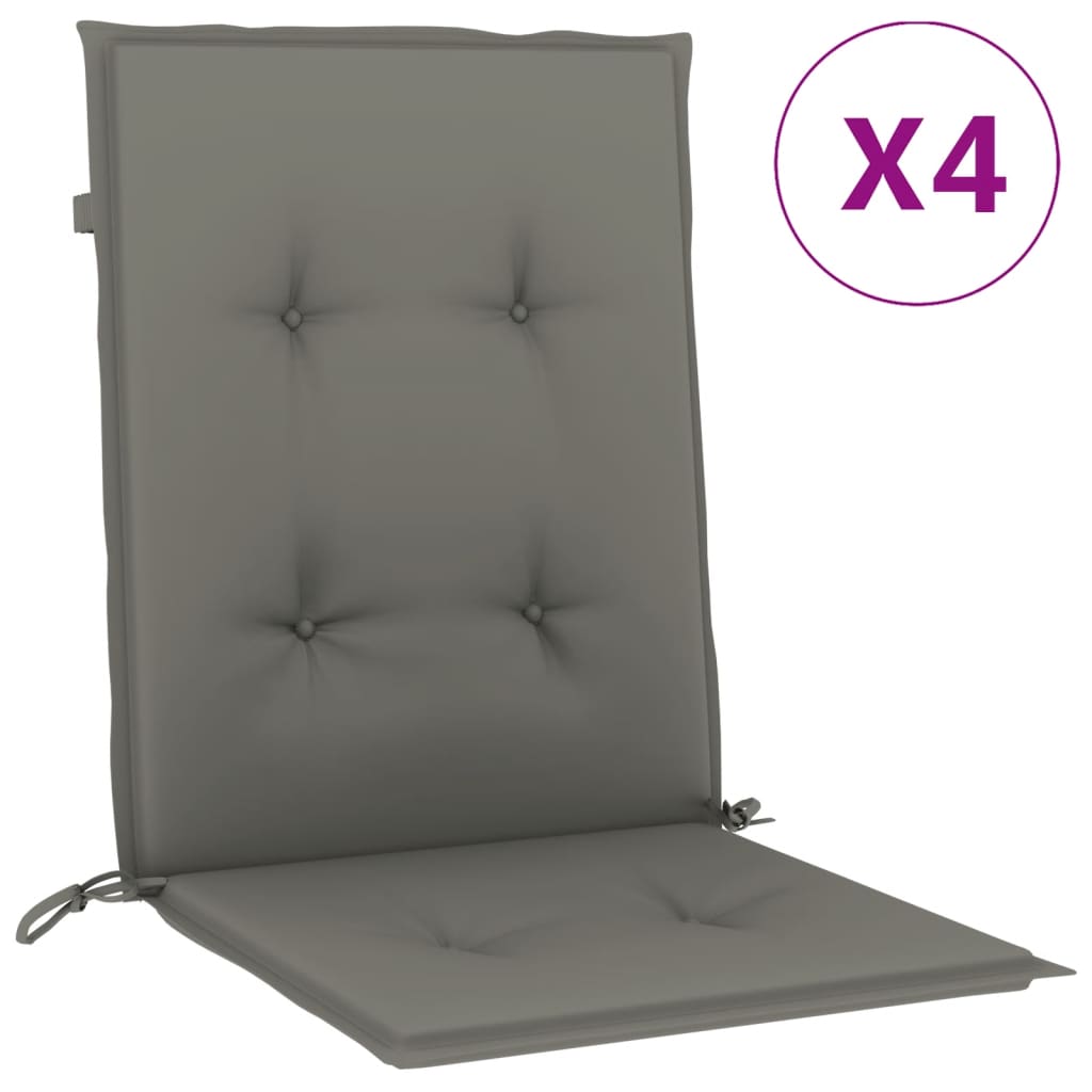 Vidaxl stoelkussens 4 st lage vloerkleed 100x50x4 cm stof donkergrijs