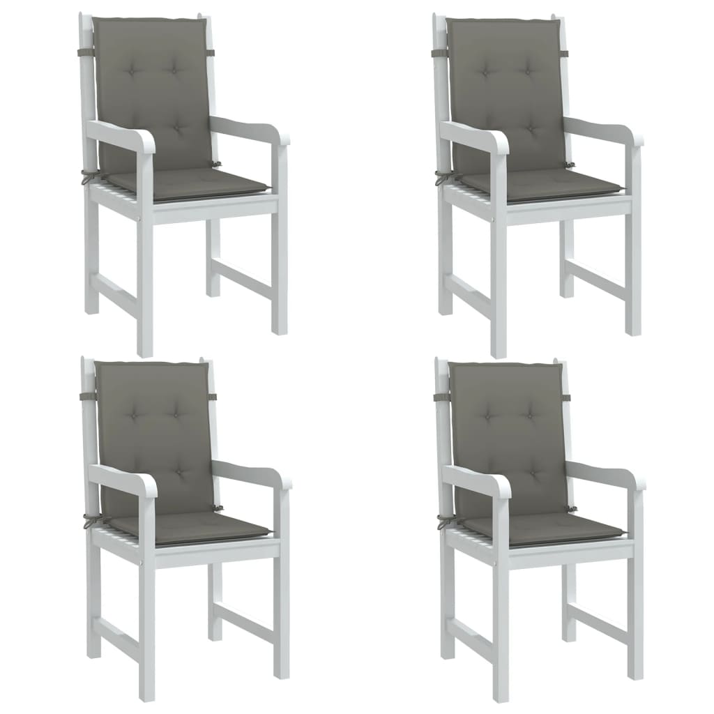 Vidaxl stoelkussens 4 st lage vloerkleed 100x50x4 cm stof donkergrijs