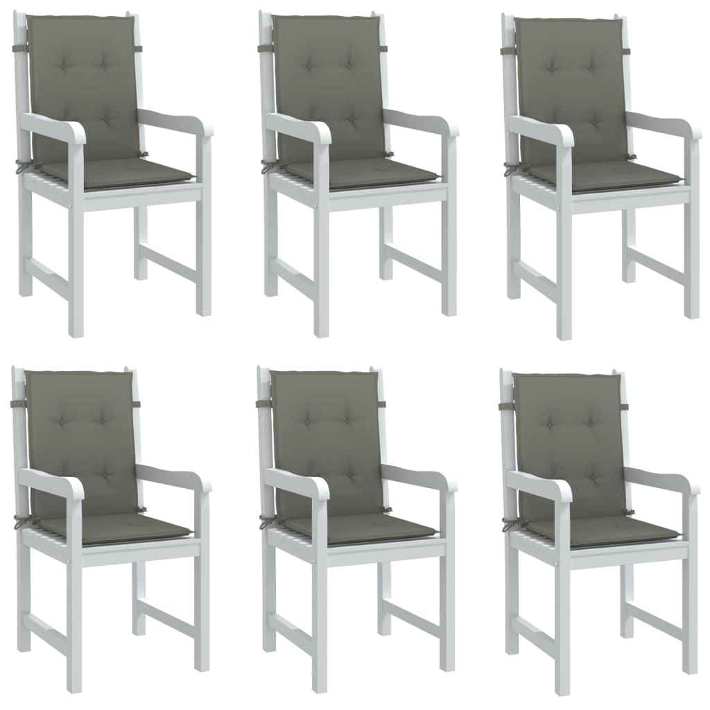 Vidaxl stoelkussens 6 st lage vloerkleed 100x50x4 cm stof donkergrijs