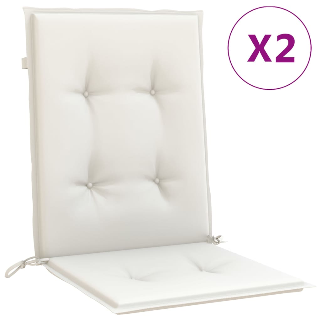 Vidaxl stoelkussens 2 st lage vloerkleed 100x50x4 cm stof gemêleerd crème