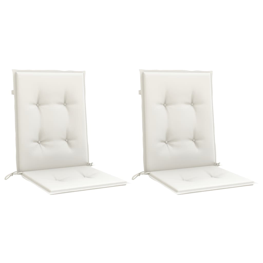 Vidaxl stoelkussens 2 st lage vloerkleed 100x50x4 cm stof gemêleerd crème