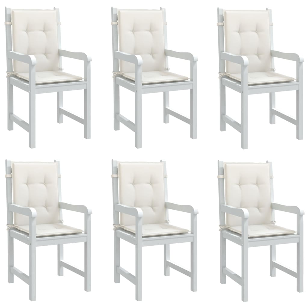 Vidaxl stoelkussens 6 st lage vloerkleed 100x50x4 cm stof gemêleerd crème