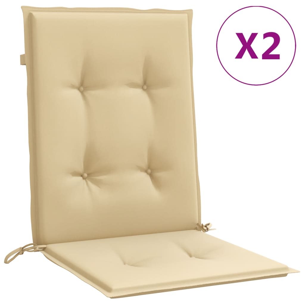 Vidaxl stoelkussens 2 st lage vloerkleed 100x50x4 cm stof gemêleerd beige