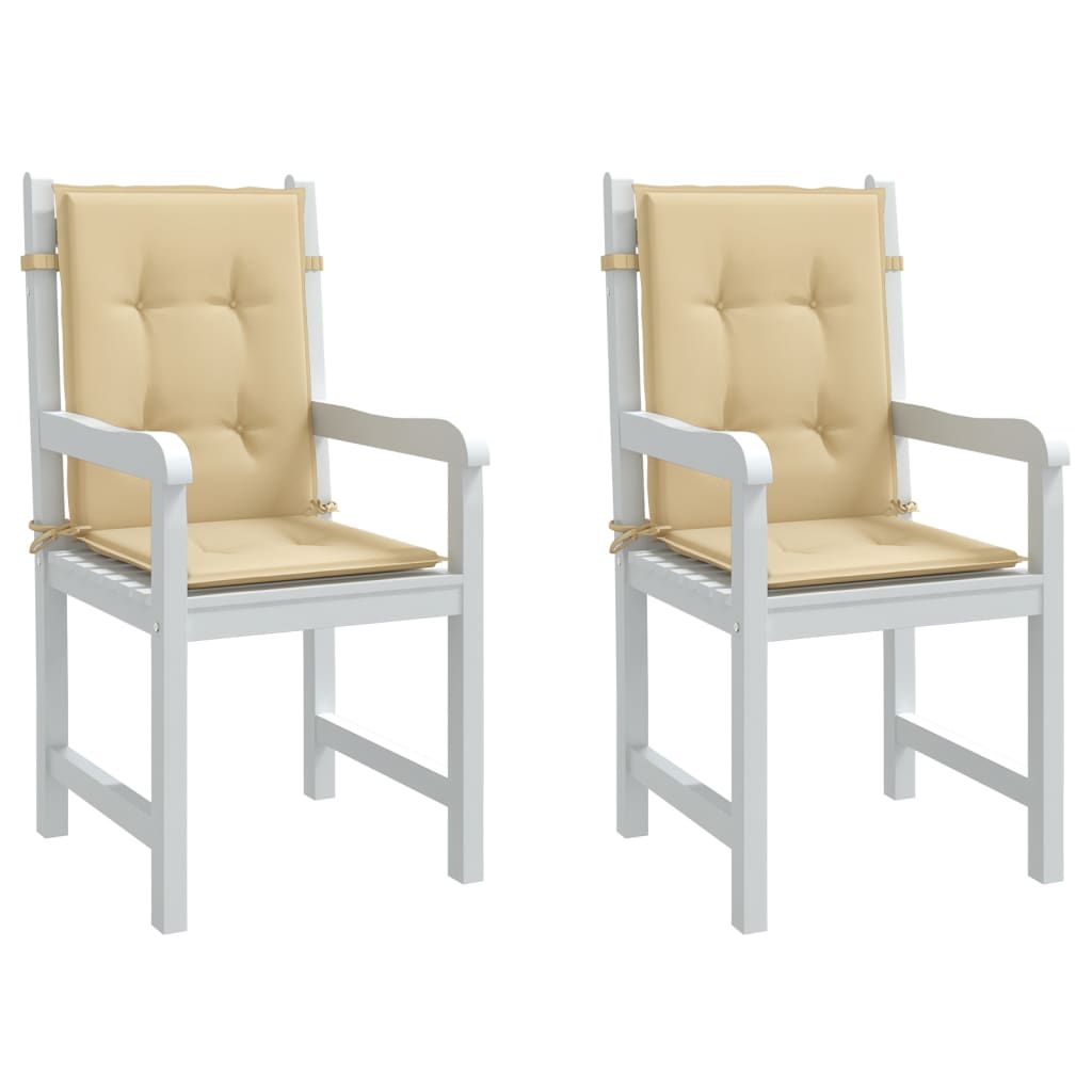 Vidaxl stoelkussens 2 st lage vloerkleed 100x50x4 cm stof gemêleerd beige