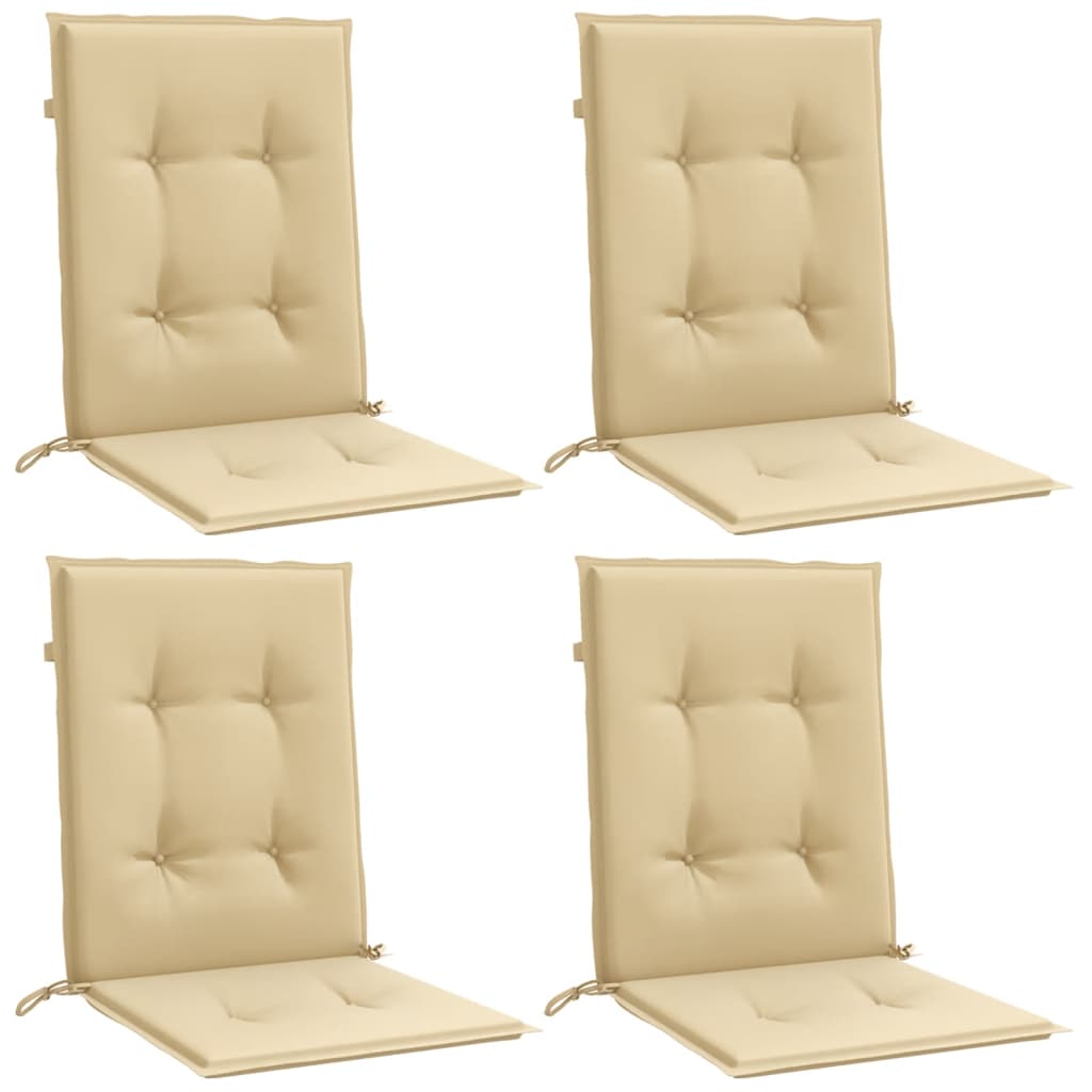Vidaxl stoelkussens 4 st lage vloerkleed 100x50x4 cm stof gemêleerd beige
