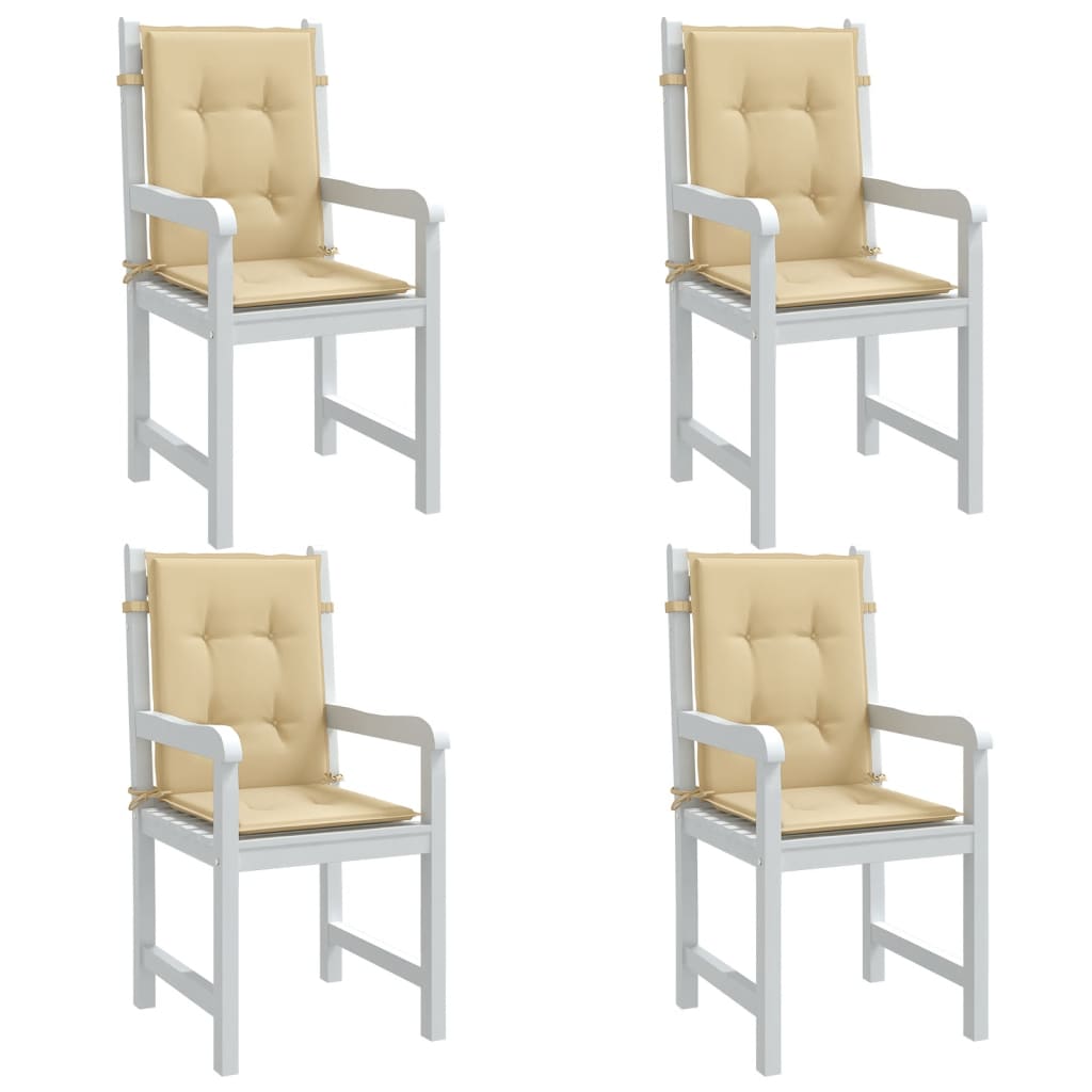Vidaxl stoelkussens 4 st lage vloerkleed 100x50x4 cm stof gemêleerd beige