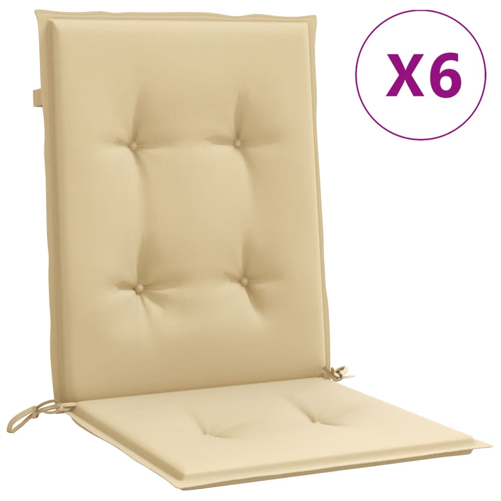 Vidaxl stoelkussens 6 st lage vloerkleed 100x50x4 cm stof gemêleerd beige
