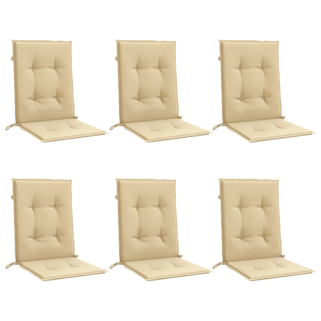 Vidaxl stoelkussens 6 st lage vloerkleed 100x50x4 cm stof gemêleerd beige