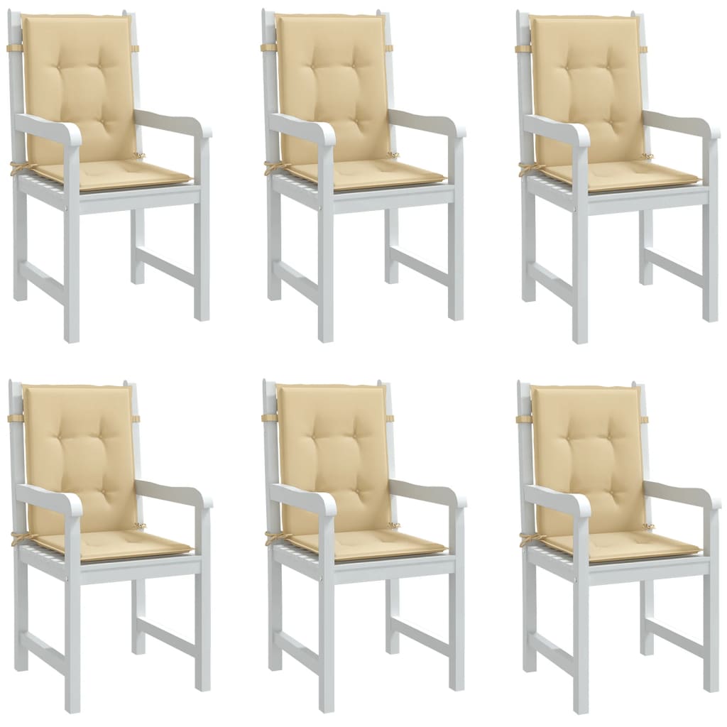 Vidaxl stoelkussens 6 st lage vloerkleed 100x50x4 cm stof gemêleerd beige