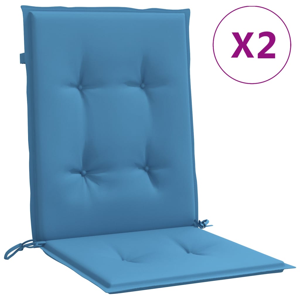 Vidaxl stoelkussens 2 st lage vloerkleed 100x50x4 cm stof gemêleerd blauw