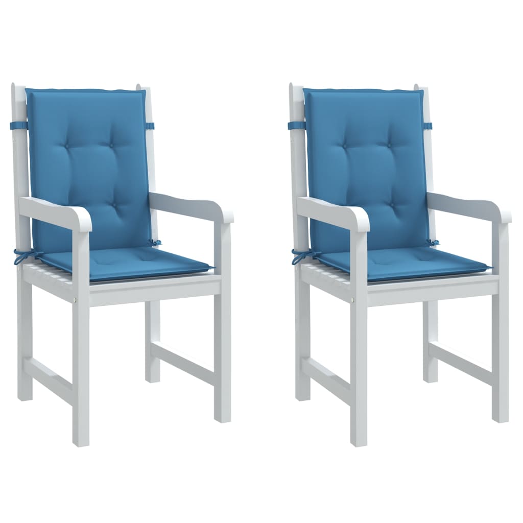 Vidaxl stoelkussens 2 st lage vloerkleed 100x50x4 cm stof gemêleerd blauw