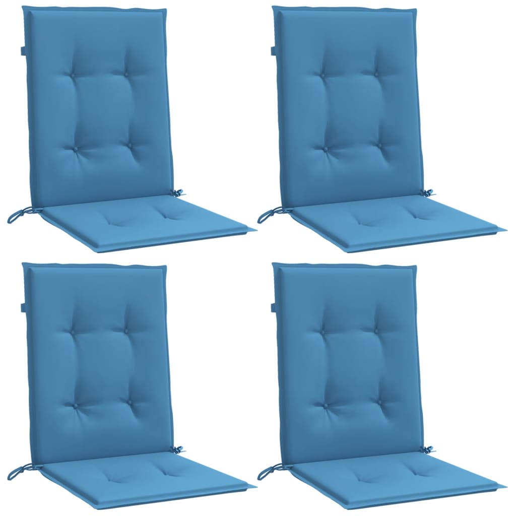 Vidaxl stoelkussens 4 st lage vloerkleed 100x50x4 cm stof gemêleerd blauw