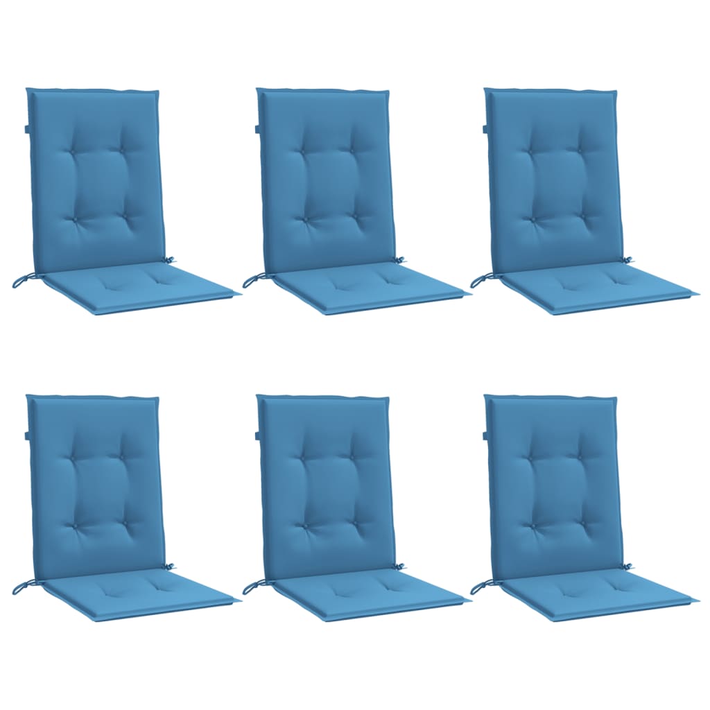 Vidaxl stoelkussens 6 st lage vloerkleed 100x50x4 cm stof gemêleerd blauw