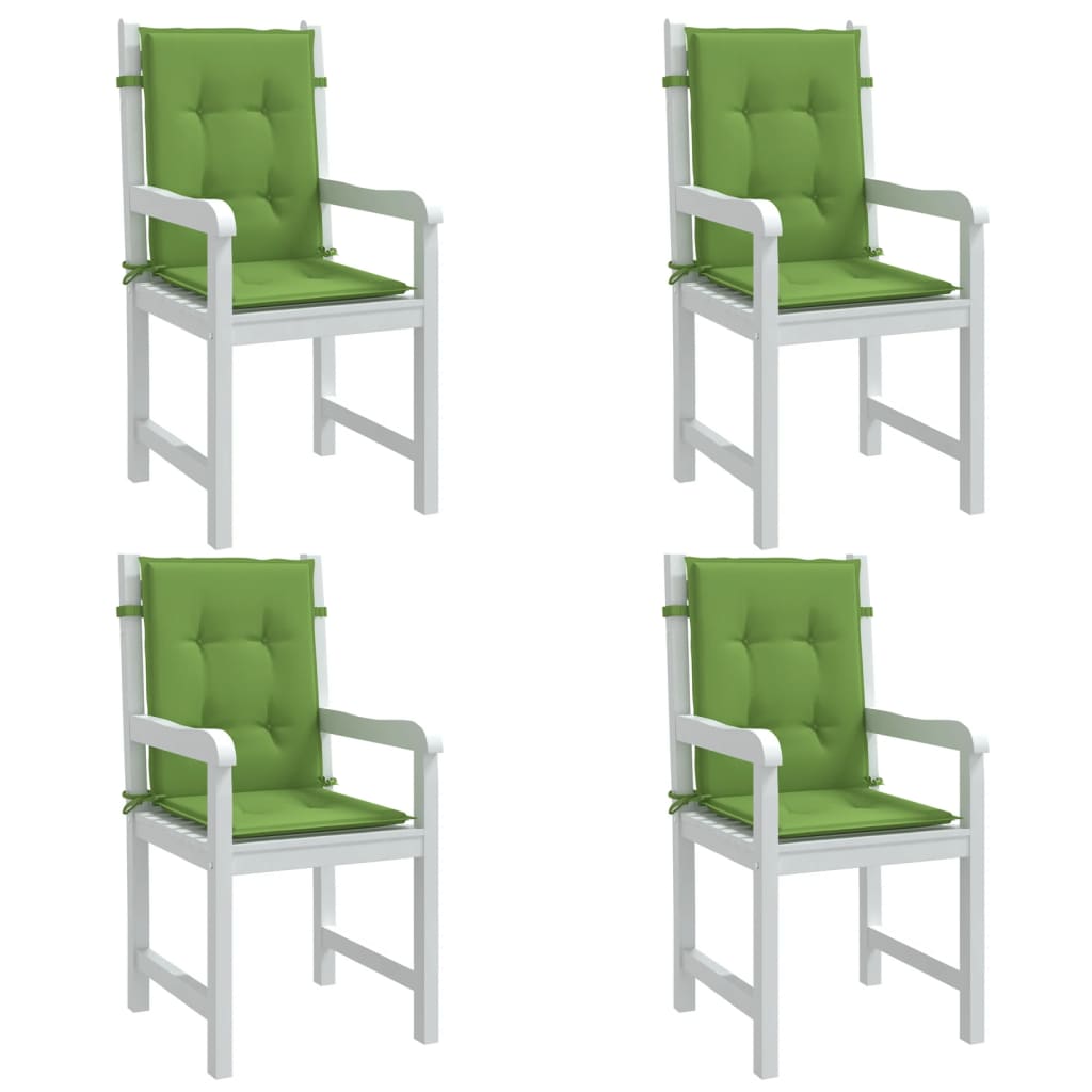 Vidaxl stoelkussens 4 st lage vloerkleed 100x50x4 cm stof gemêleerd groen