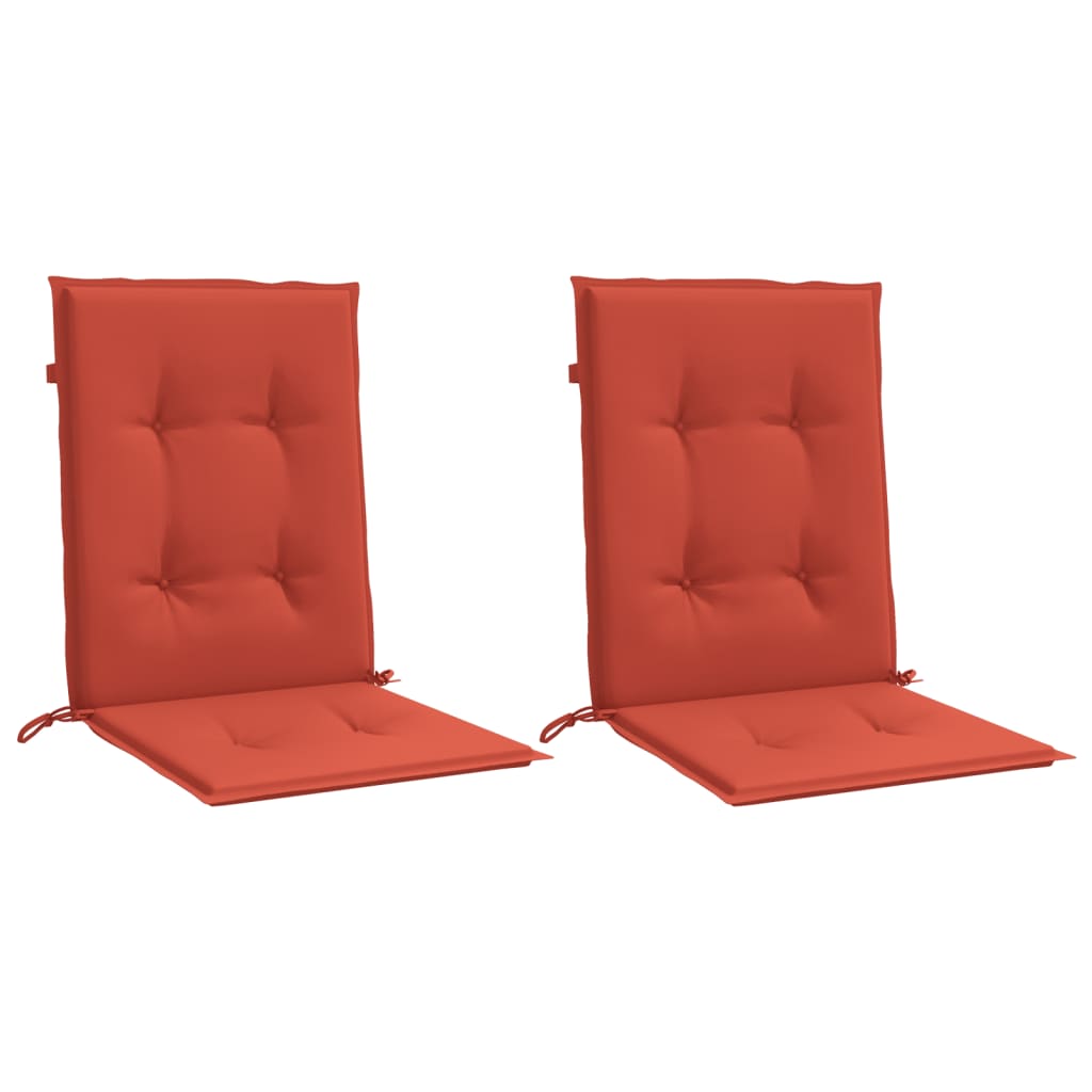 Vidaxl stoelkussens 2 st lage vloerkleed 100x50x4 cm stof gemêleerd rood