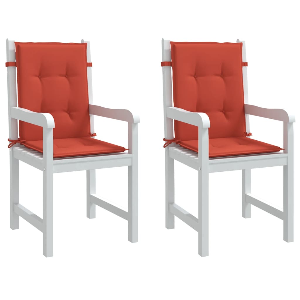 Vidaxl stoelkussens 2 st lage vloerkleed 100x50x4 cm stof gemêleerd rood