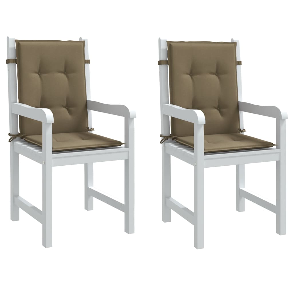 Vidaxl stoelkussens 2 st lage vloerkleed 100x50x4 cm stof gemêleerd taupe