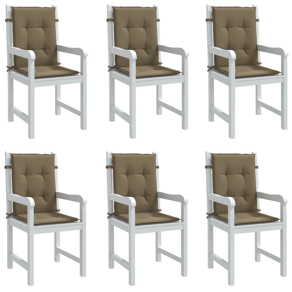 Vidaxl stoelkussens 6 st lage vloerkleed 100x50x4 cm stof gemêleerd taupe