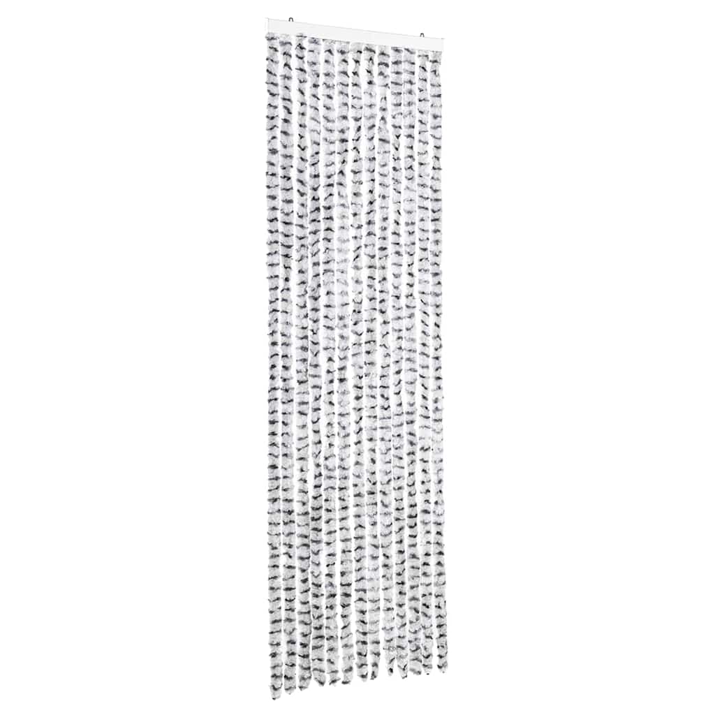Vidaxl vliegengordijn 56x200 cm chenille lichtgrijs en donkergrijs