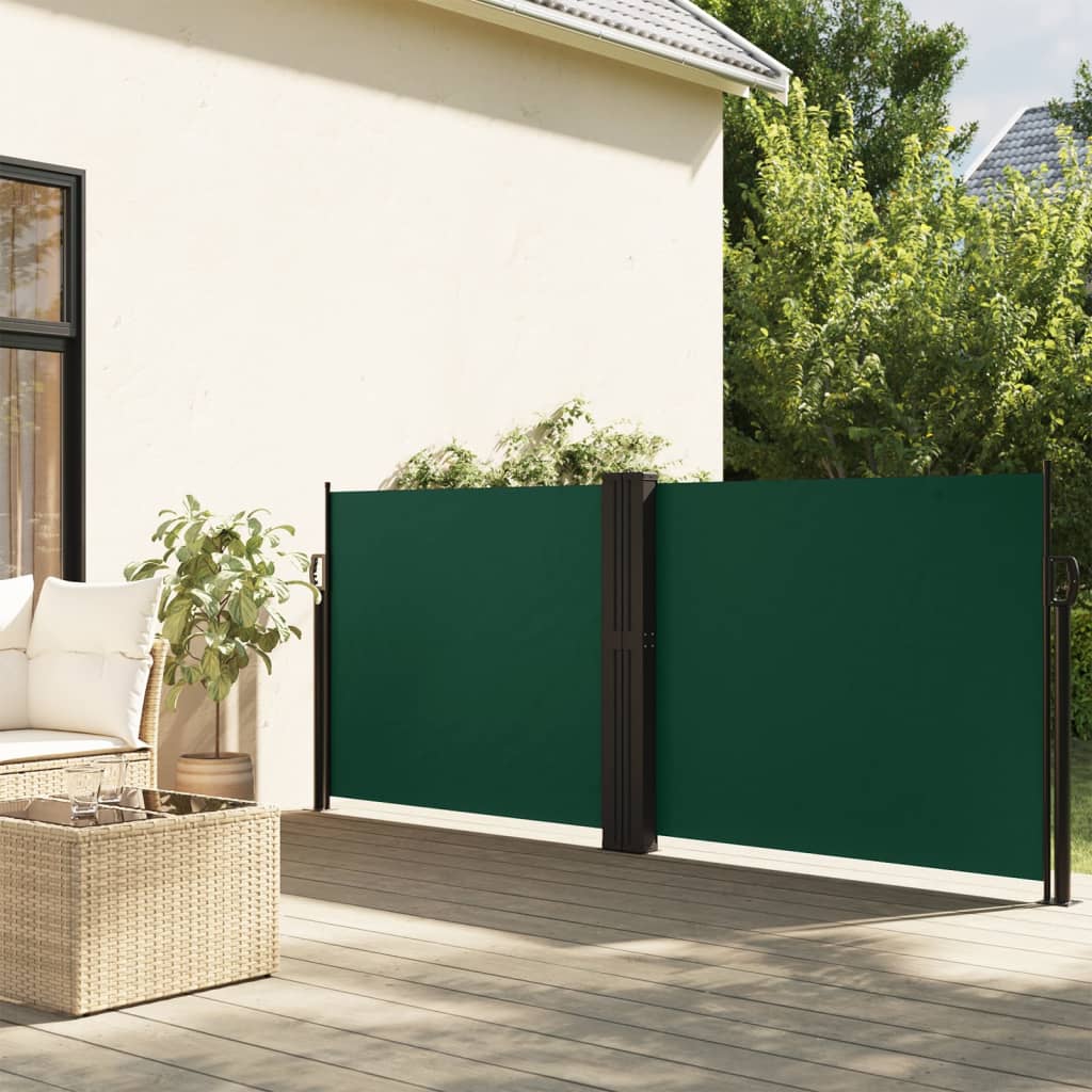 VidaXL Tuinscherm uittrekbaar 140x600 cm donkergroen