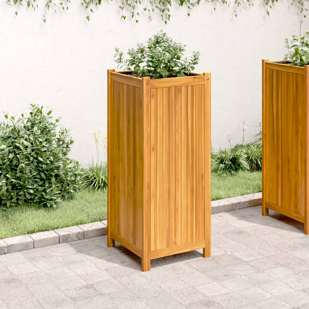 Vidaxl plantenbak met uitvoering 42x42x100 cm massief acaciahout