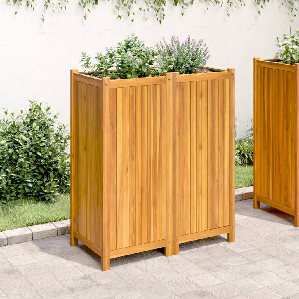 Vidaxl plantenbak met uitvoering 84x42x100 cm massief acaciahout