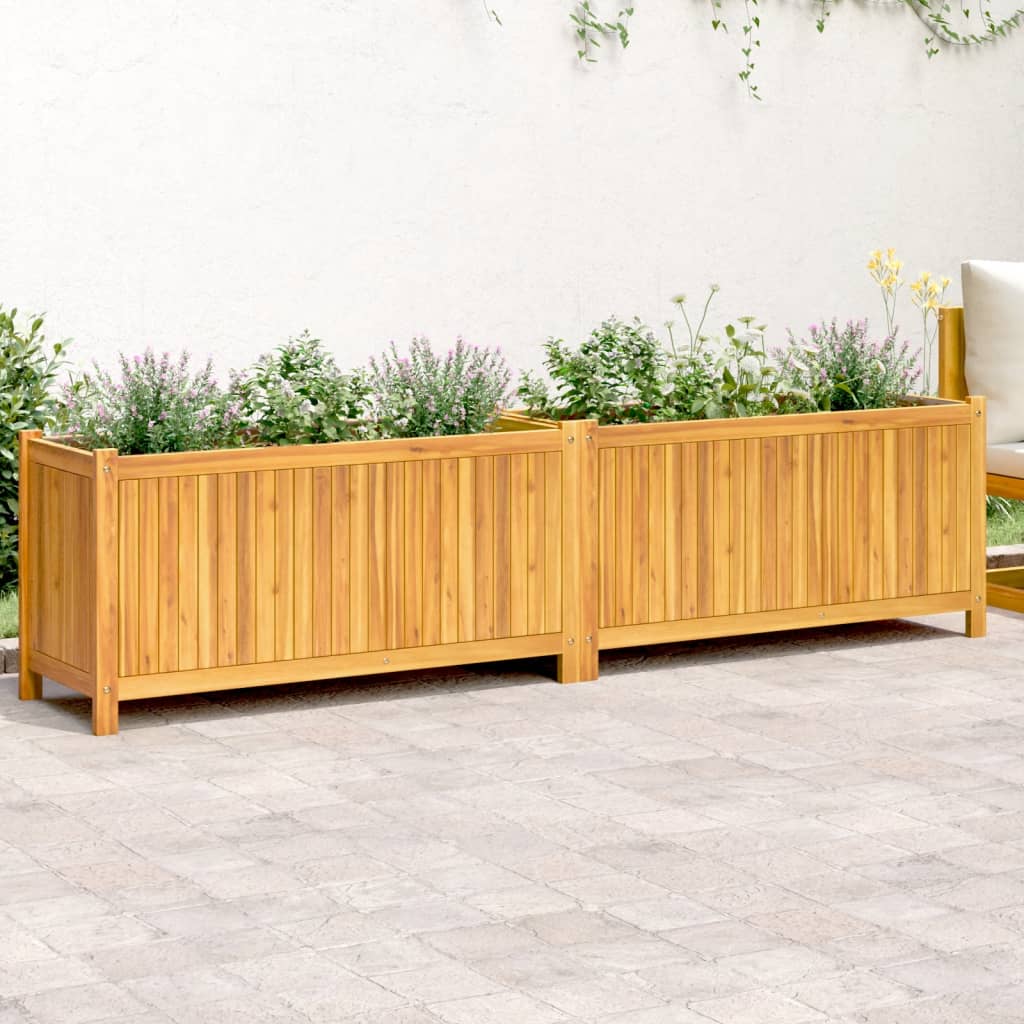 Vidaxl plantenbak met uitvoering 199x38,5x50 cm massief acaciahout