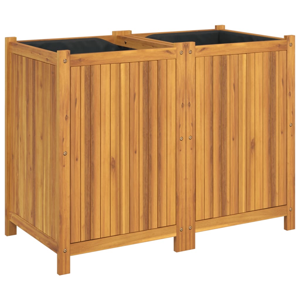 Vidaxl plantenbak met uitvoering 100x50x75 cm massief acaciahout