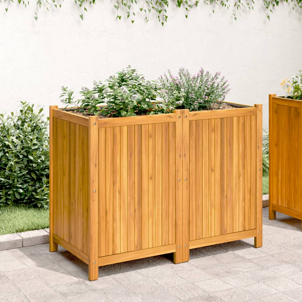 Vidaxl plantenbak met uitvoering 100x50x75 cm massief acaciahout