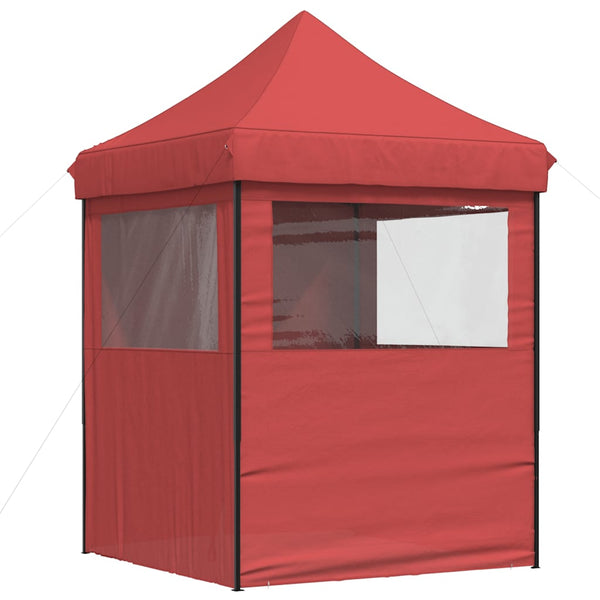 Vidaxl partytent inklapbaar pop-up met 4 zijwanden bordeauxrood