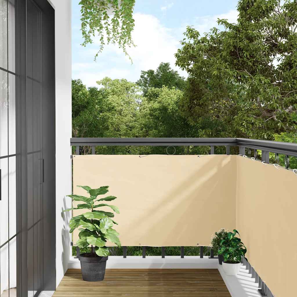 Vidaxl balkonscherm 800x75 cm pvc crèmekleurig