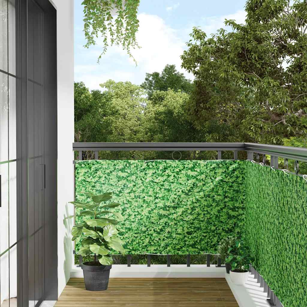 VidaXL Balkonscherm plantenpatroon 800x75 cm PVC groen