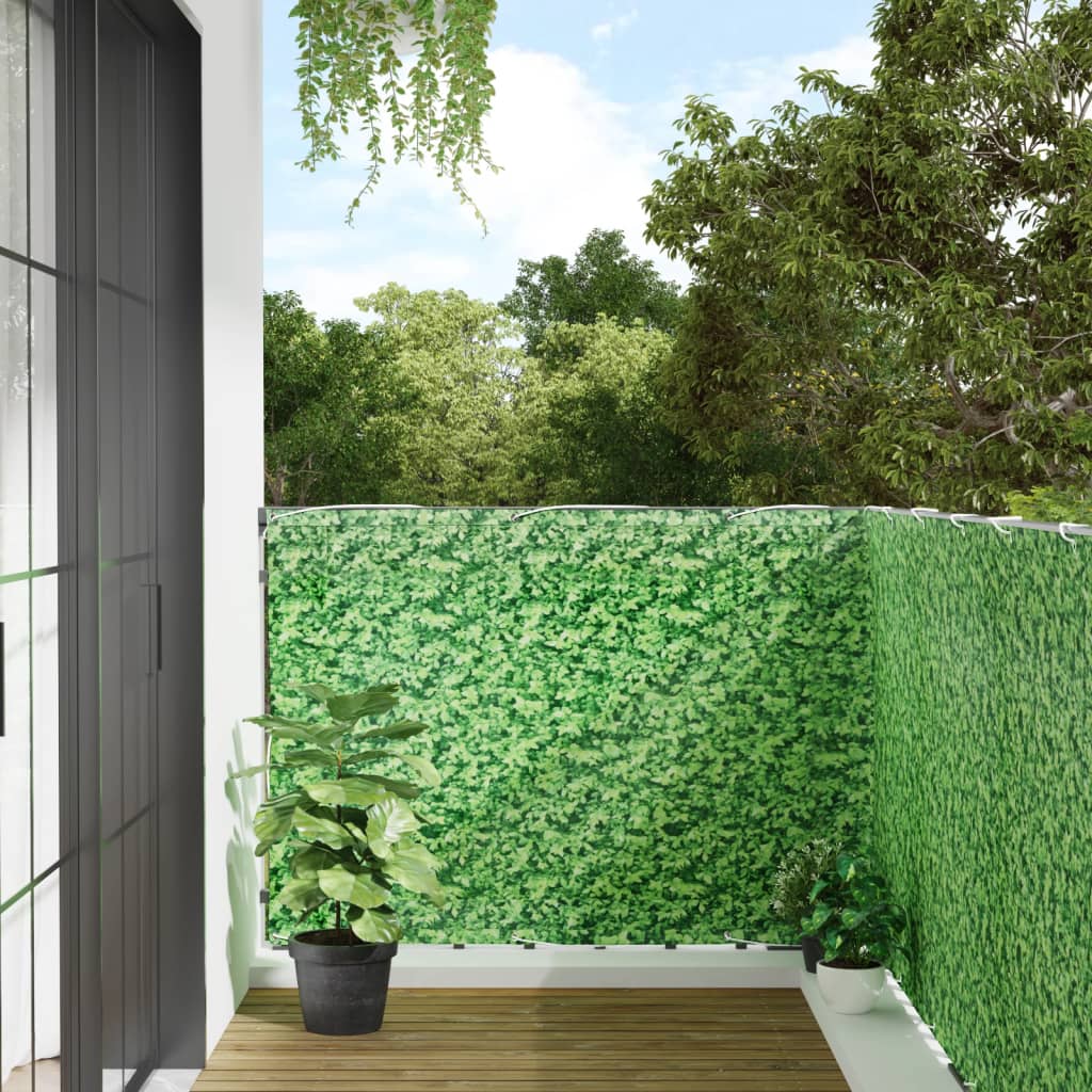 VidaXL Balkonscherm plantenpatroon 1000x120 cm PVC groen